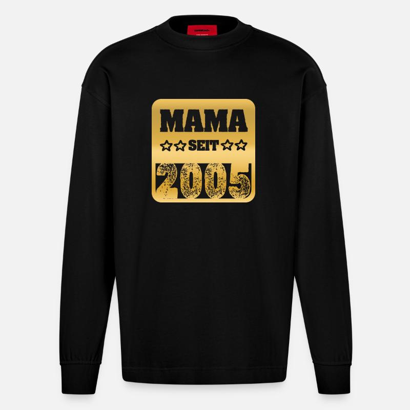 Mutter 2005 - Heavyweight Oversized Organic Langarmshirt Made in EU - SOLID BLACK