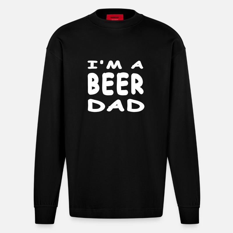 Bier - Heavyweight Oversized Organic Langarmshirt Made in EU - SOLID BLACK