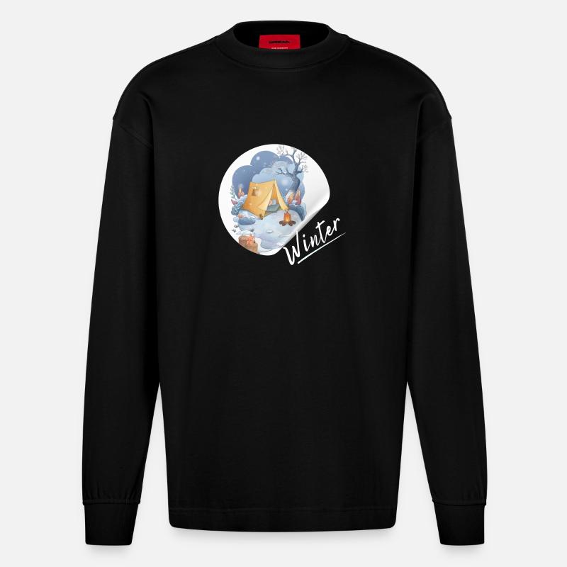 Winter Camp - Heavyweight Oversized Organic Langarmshirt Made in EU - SOLID BLACK