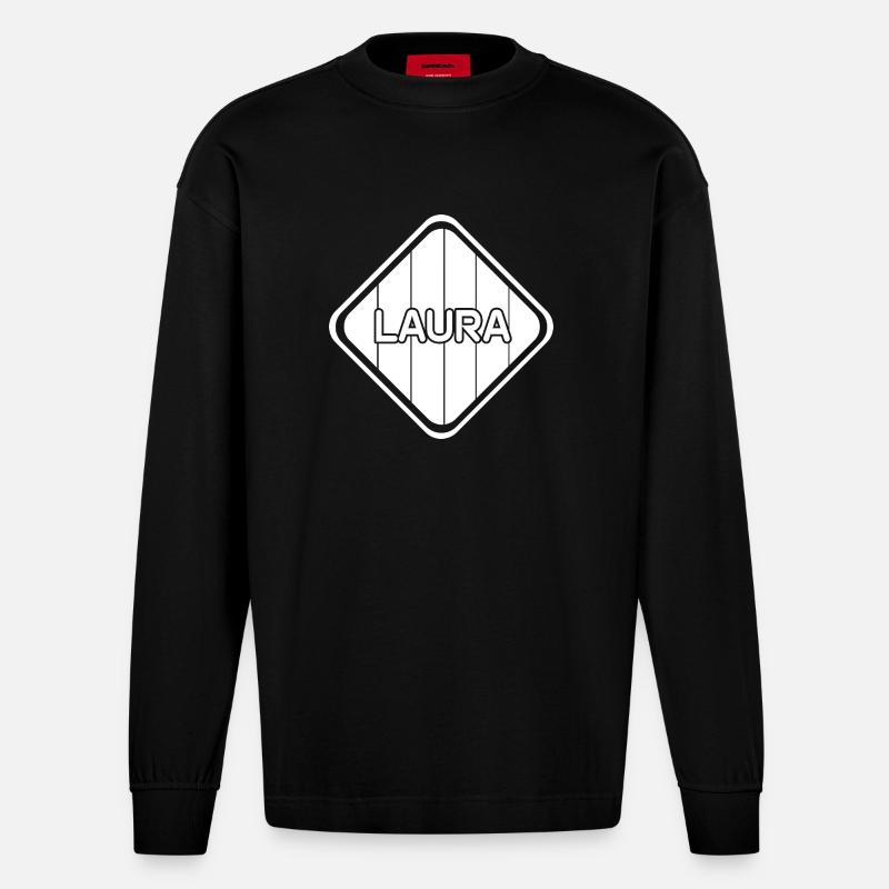 Mädchen Laura - Heavyweight Oversized Organic Langarmshirt Made in EU - SOLID BLACK