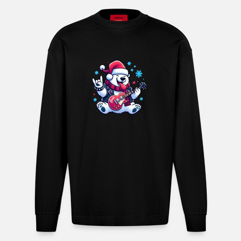 Eisbär 5 - Heavyweight Oversized Organic Langarmshirt Made in EU - SOLID BLACK