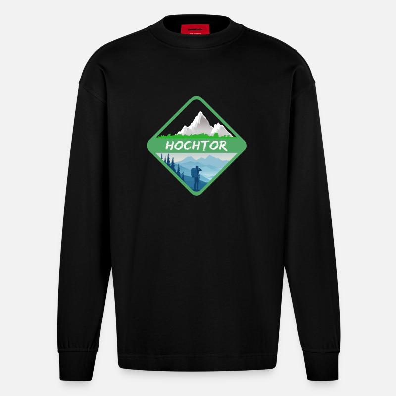 Nature Hochtor - Manches longues bio épais oversize fabriqué en UE - SOLID BLACK