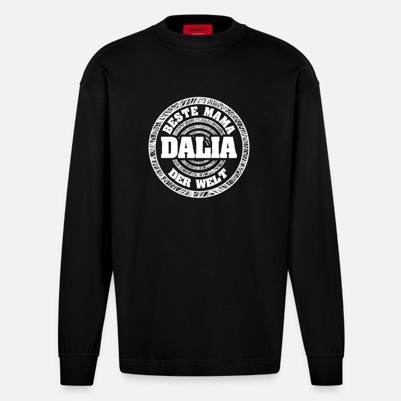 Mutter Dalia - Heavyweight Oversized Organic Langarmshirt Made in EU - SOLID BLACK