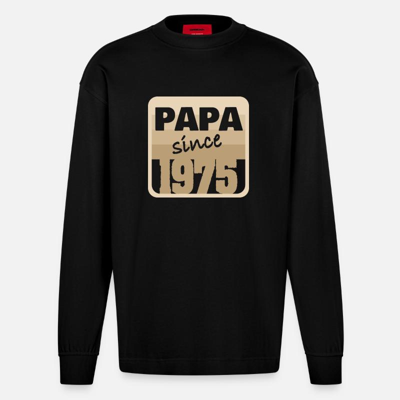 1975 - Heavyweight Oversized Organic Langarmshirt Made in EU - SOLID BLACK