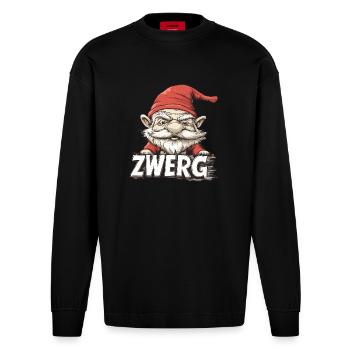 Dwarf - Heavyweight Oversized Organic Longsleeve Shirt Made in EU - SOLID BLACK - Front