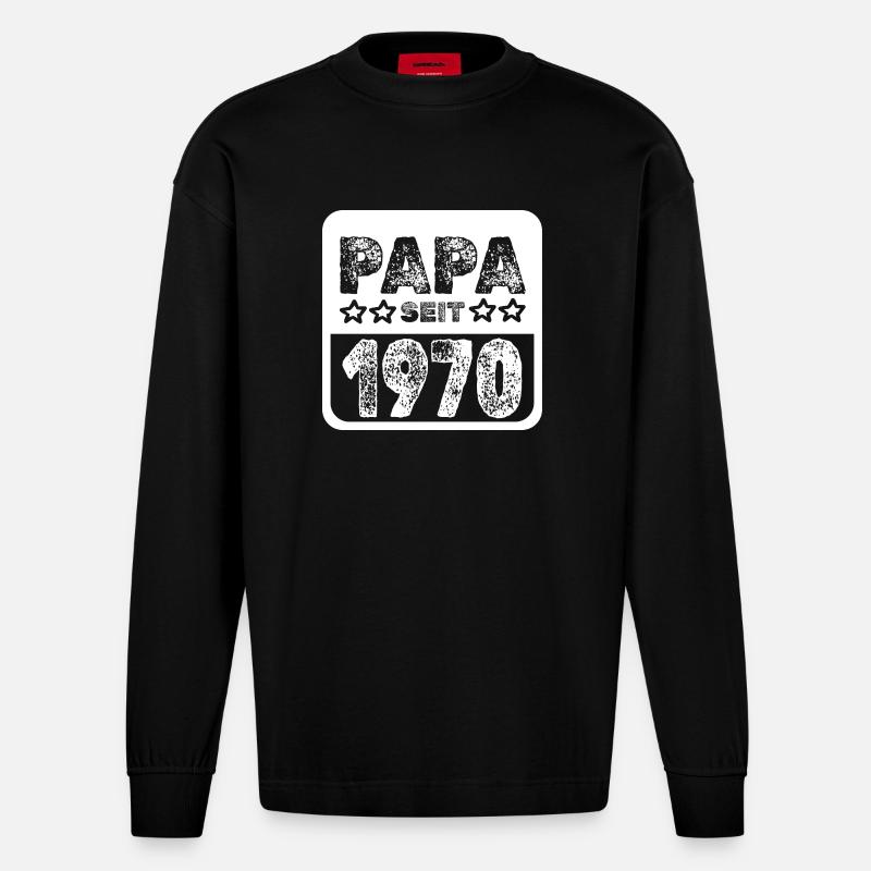 1970 1970 - Heavyweight Oversized Organic Langarmshirt Made in EU - SOLID BLACK