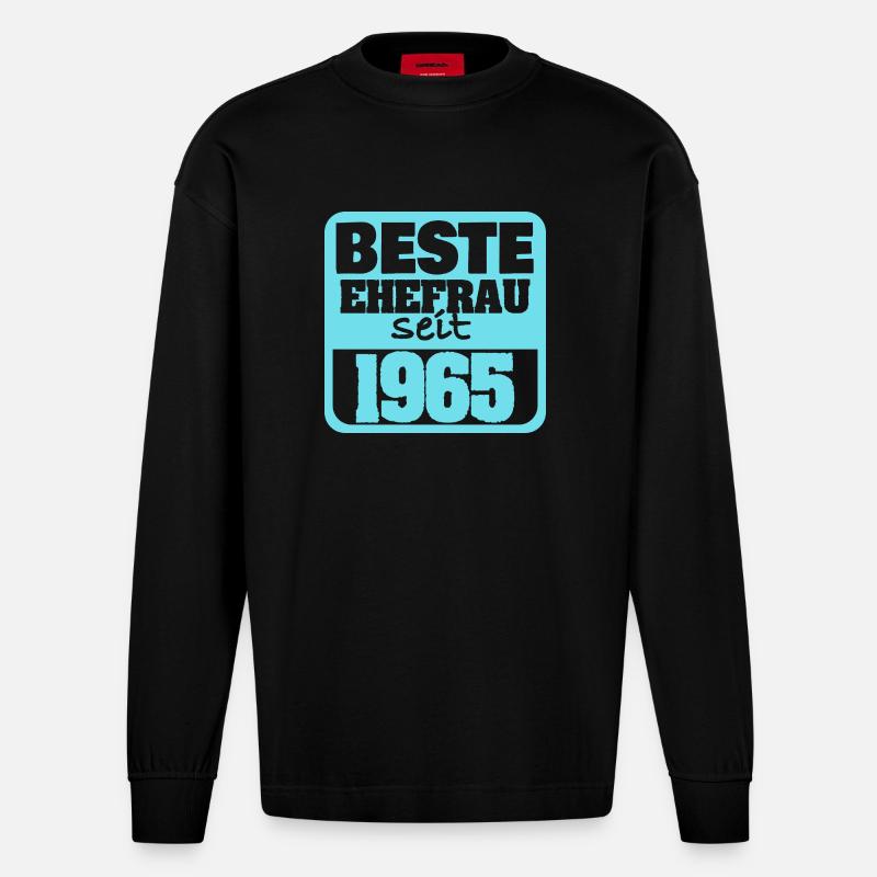 1965 - Heavyweight Oversized Organic Langarmshirt Made in EU - SOLID BLACK