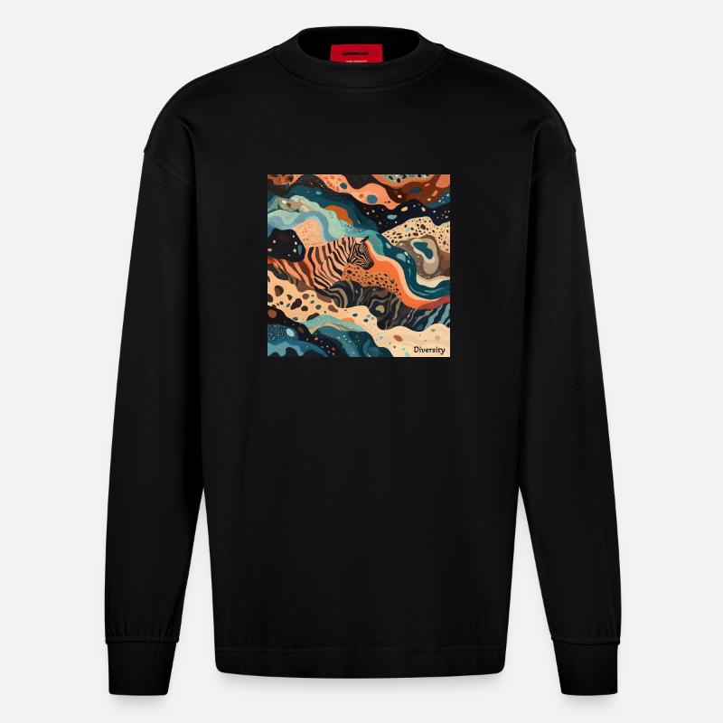 Diversity - Heavyweight Oversized Organic Langarmshirt Made in EU - SOLID BLACK