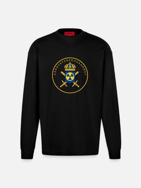 The Swedish Nuclear Weapons Programme - Heavyweight Oversized Organic Longsleeve Shirt Made in EU - SOLID BLACK
