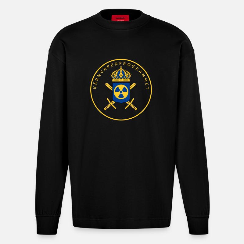 The Swedish Nuclear Weapons Programme - Heavyweight Oversized Organic Longsleeve Shirt Made in EU - SOLID BLACK
