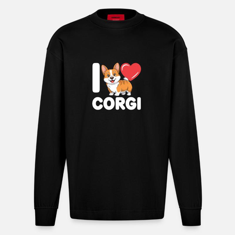 corgi - Manches longues bio épais oversize fabriqué en UE - SOLID BLACK