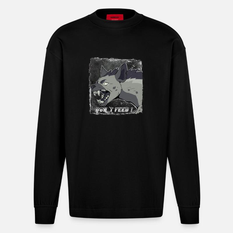 Hyäne - Heavyweight Oversized Organic Langarmshirt Made in EU - SOLID BLACK