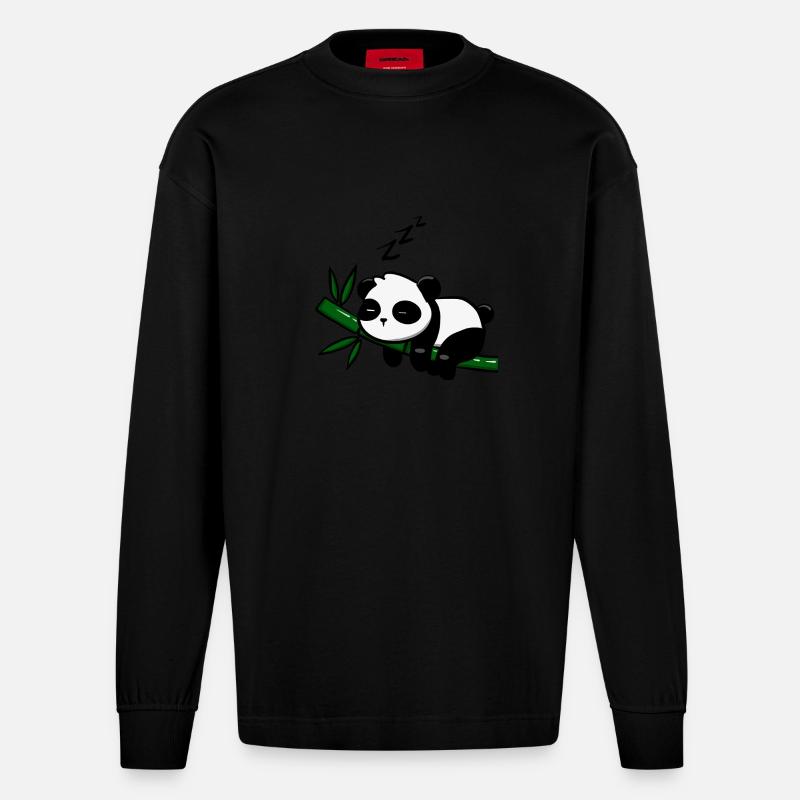 Pandodo - Manches longues bio épais oversize fabriqué en UE - SOLID BLACK