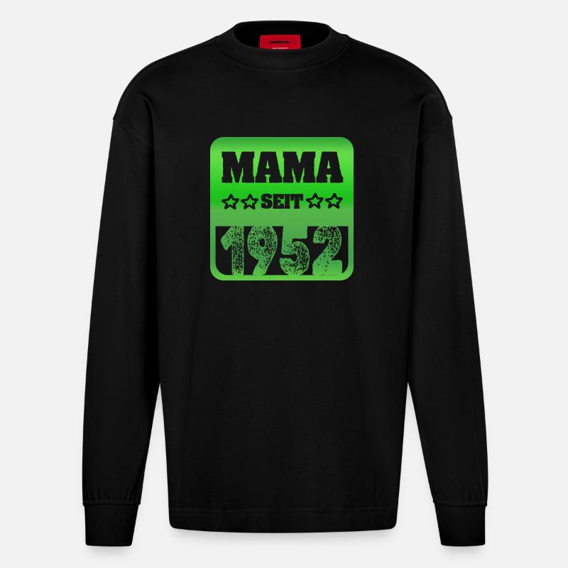 Mutter 1952 - Heavyweight Oversized Organic Langarmshirt Made in EU - SOLID BLACK