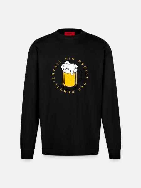 Ein Prosit der Gemütlichkeit - Heavyweight Oversized Organic Longsleeve Shirt Made in EU - SOLID BLACK