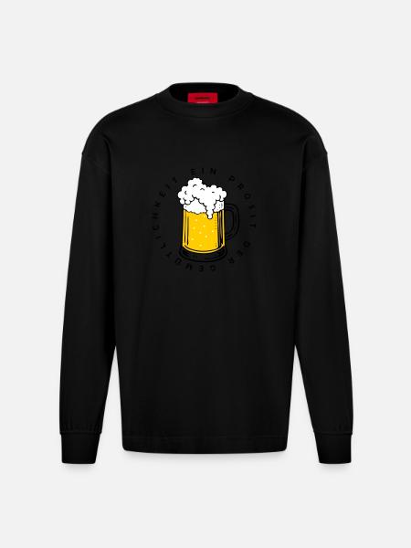 Ein Prosit der Gemütlichkeit - Heavyweight Oversized Organic Longsleeve Shirt Made in EU - SOLID BLACK