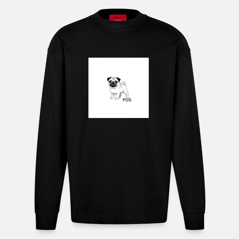 Der Mops - Heavyweight Oversized Organic Langarmshirt Made in EU - SOLID BLACK