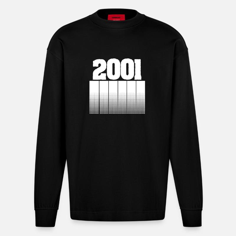 Geboren 2001 - Heavyweight Oversized Organic Langarmshirt Made in EU - SOLID BLACK