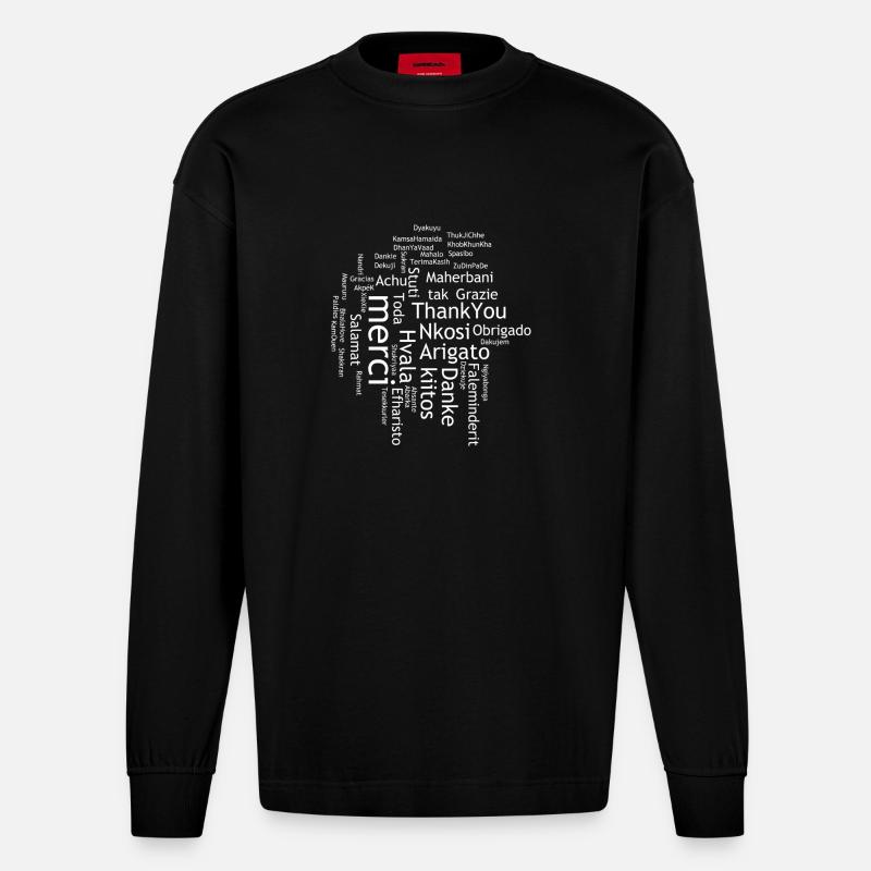 Danke - Heavyweight Oversized Organic Langarmshirt Made in EU - SOLID BLACK