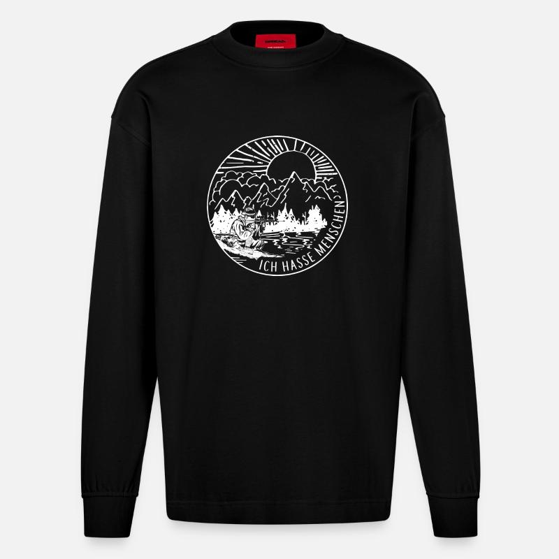 Gamer - Hasse Menschen - Heavyweight Oversized Organic Langarmshirt Made in EU - SOLID BLACK