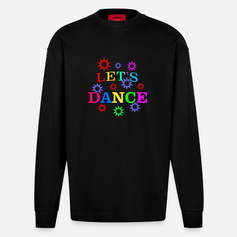Lets Dance -Musik - Heavyweight Oversized Organic Langarmshirt Made in EU - SOLID BLACK