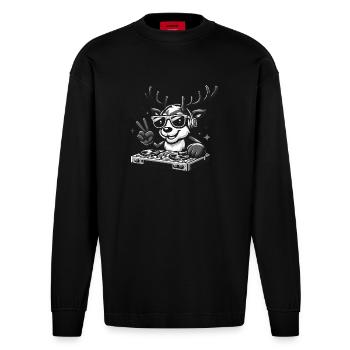 DJ Renne - Manches longues bio épais oversize fabriqué en UE - SOLID BLACK - Devant