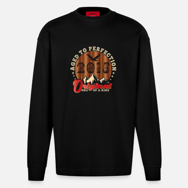 Ikonisches Jubiläum 2015 - Heavyweight Oversized Organic Langarmshirt Made in EU - SOLID BLACK
