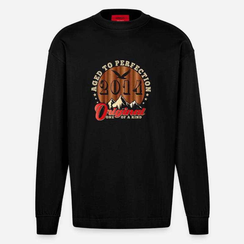 Ikonisches Jubiläum 2014 - Heavyweight Oversized Organic Langarmshirt Made in EU - SOLID BLACK