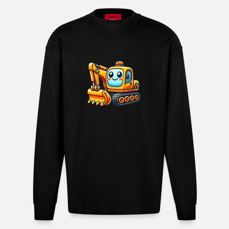 Bagger Comic - Heavyweight Oversized Organic Langarmshirt Made in EU - SOLID BLACK