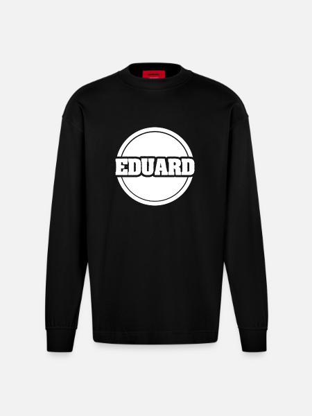 Gift for Eduard - Heavyweight Oversized Organic Longsleeve Shirt Made in EU - SOLID BLACK