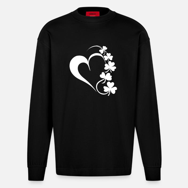 Herz und Klee - Heavyweight Oversized Organic Langarmshirt Made in EU - SOLID BLACK