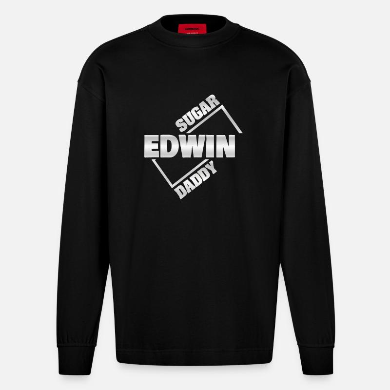 Sugardaddy Edwin - Heavyweight Oversized Organic Langarmshirt Made in EU - SOLID BLACK