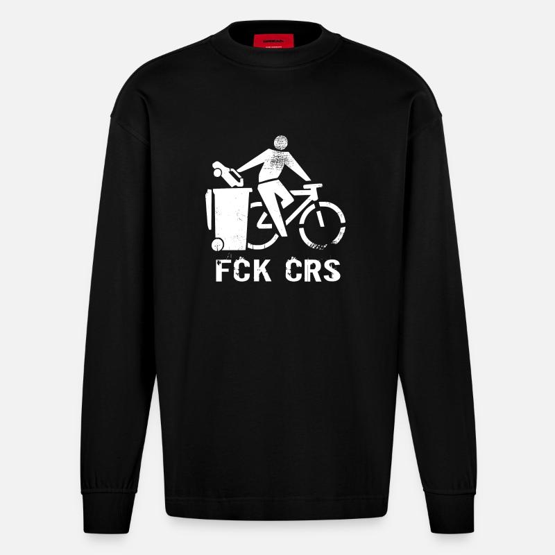 FCK CRS - Heavyweight Oversized Organic Langarmshirt Made in EU - SOLID BLACK
