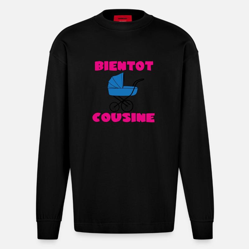 BALD EIN COUSIN - Heavyweight Oversized Organic Langarmshirt Made in EU - SOLID BLACK
