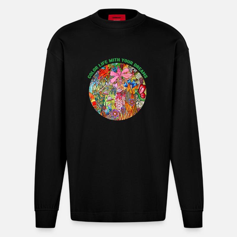 Farblebensdauer - Heavyweight Oversized Organic Langarmshirt Made in EU - SOLID BLACK