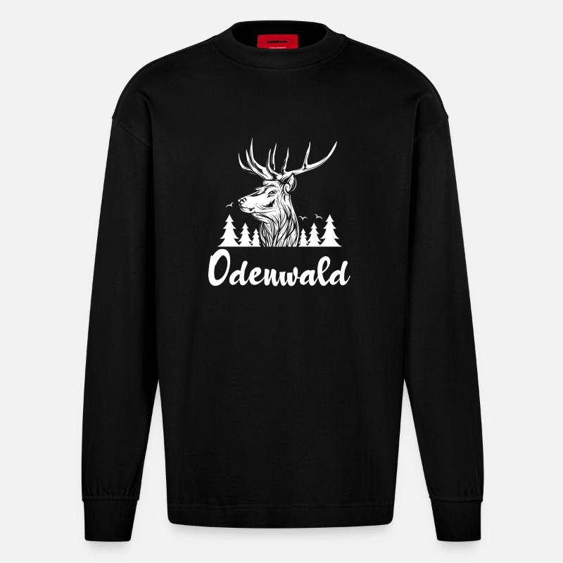 Odenwald - Heavyweight Oversized Organic Langarmshirt Made in EU - SOLID BLACK