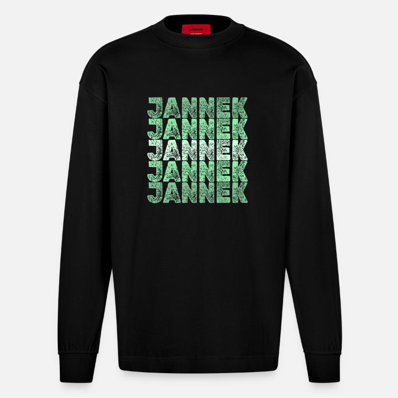 Jannek - Manches longues bio épais oversize fabriqué en UE - SOLID BLACK