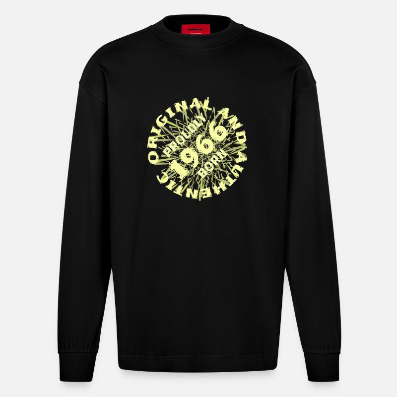1966 1966 - Heavyweight Oversized Organic Langarmshirt Made in EU - SOLID BLACK