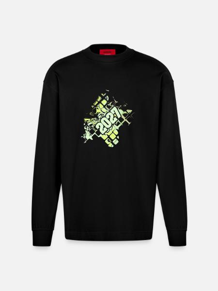 Birthday 2027 - Heavyweight Oversized Organic Longsleeve Shirt Made in EU - SOLID BLACK