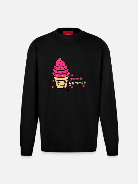 yummie yummie - Heavyweight Oversized Organic Longsleeve Shirt Made in EU - SOLID BLACK