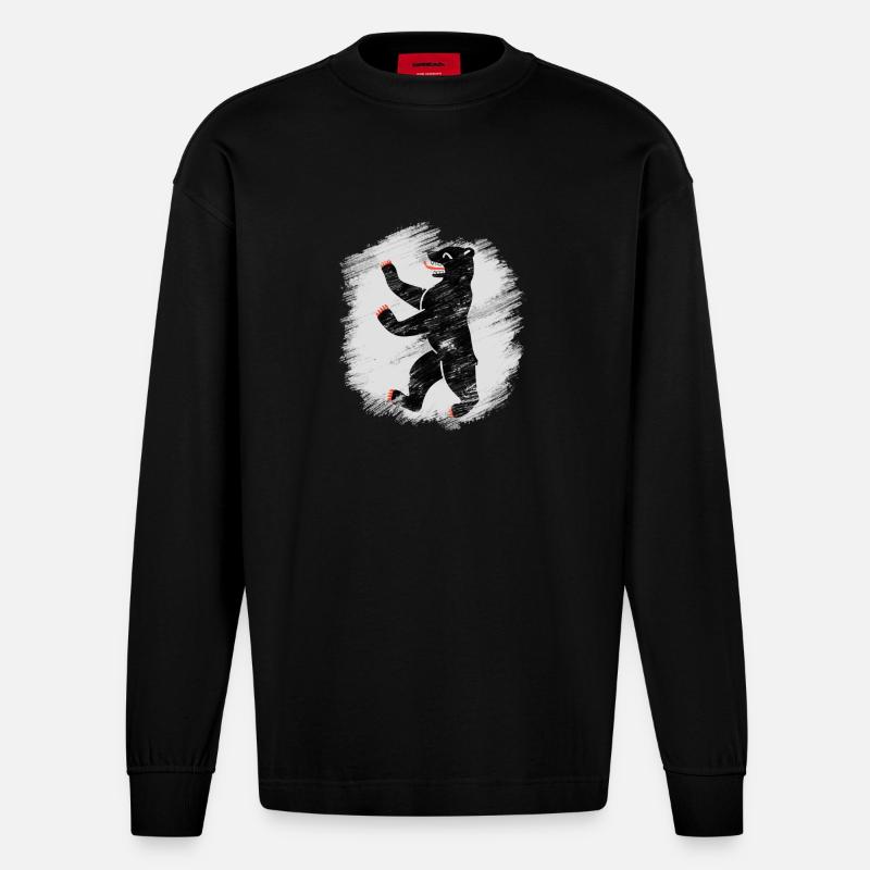 Berlin - Heavyweight Oversized Organic Langarmshirt Made in EU - SOLID BLACK