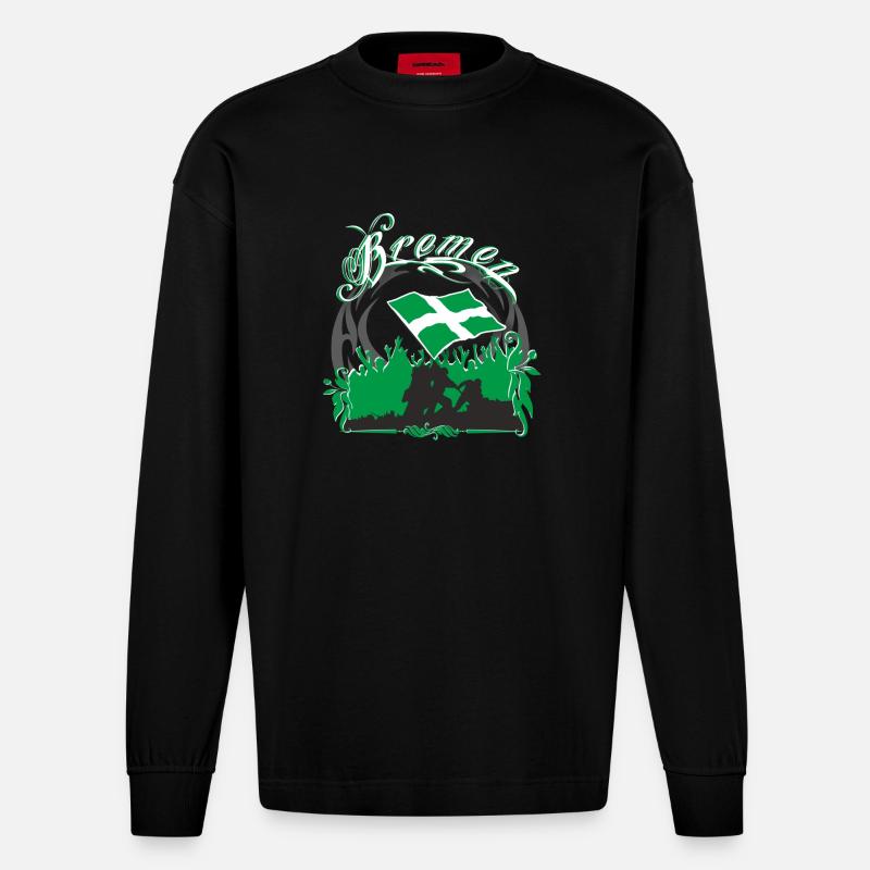 Bremen - Heavyweight Oversized Organic Langarmshirt Made in EU - SOLID BLACK