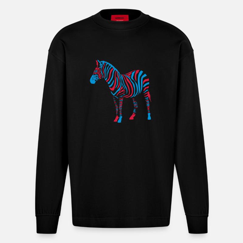 zebra - Heavyweight Oversized Organic Langarmshirt Made in EU - SOLID BLACK