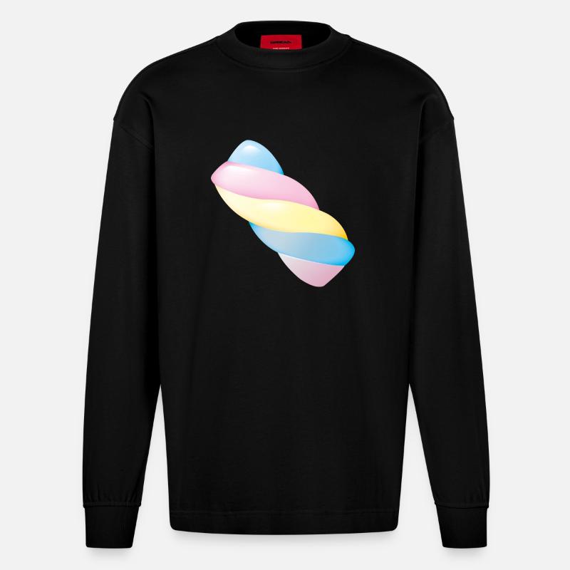 Smiley Marshmallow - Heavyweight Oversized Organic Langarmshirt Made in EU - SOLID BLACK