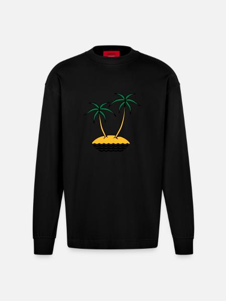 insel - Heavyweight Oversized Organic Langarmshirt Made in EU - SOLID BLACK
