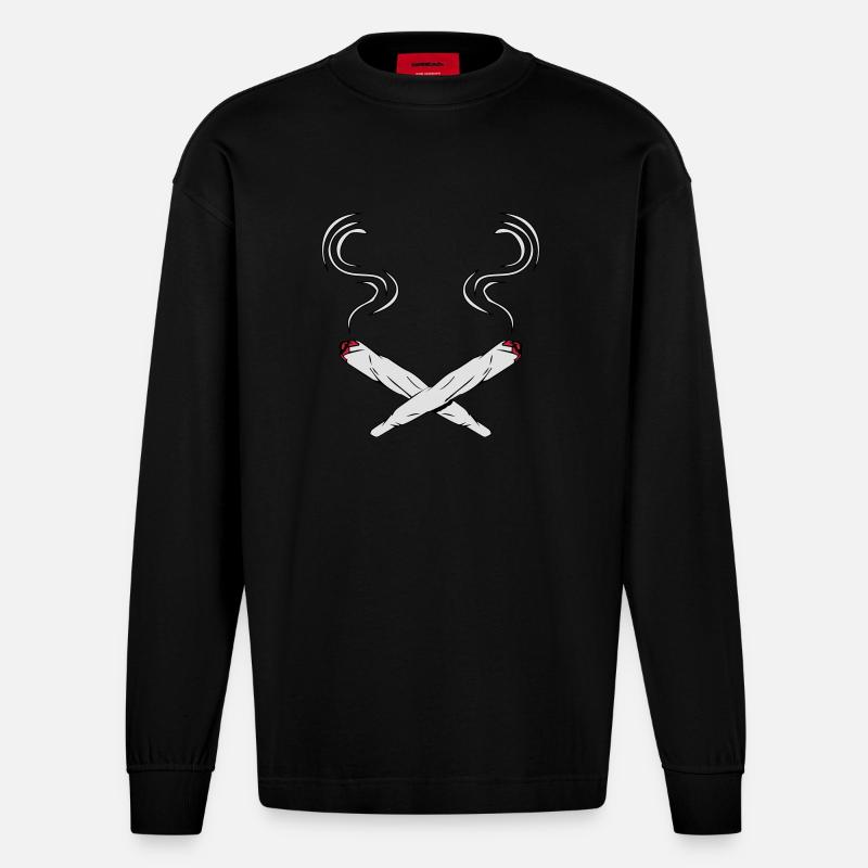 kiffen conception des joints - Manches longues bio épais oversize fabriqué en UE - SOLID BLACK