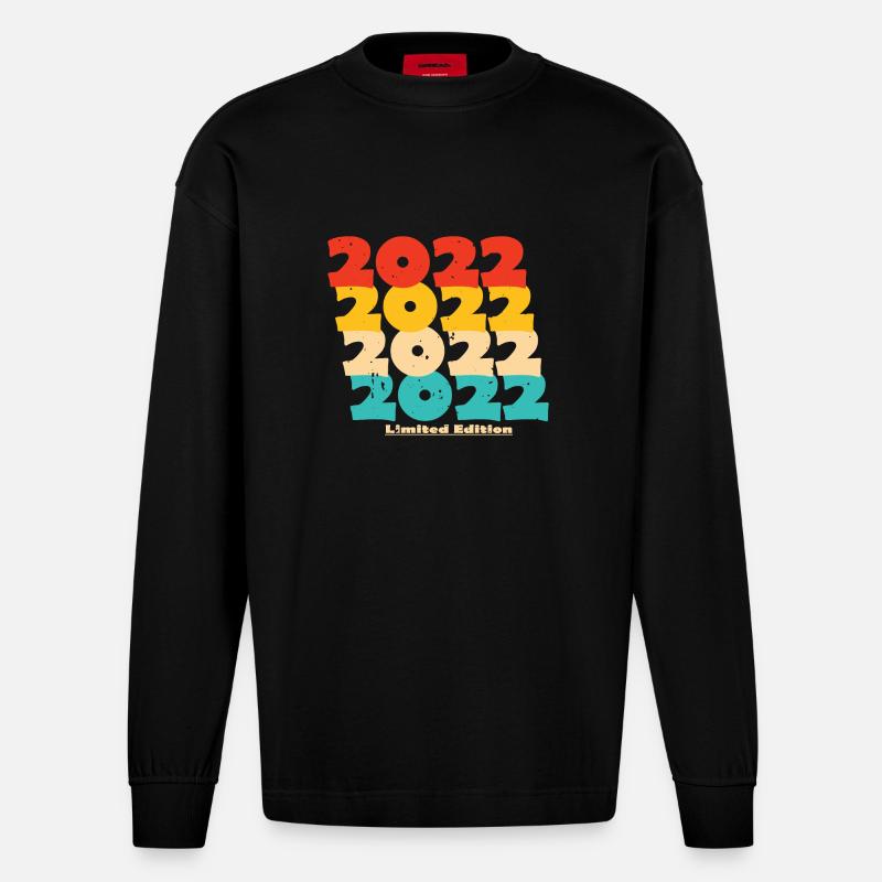 2022 : Edition Limitée - 2e anniversaire - Manches longues bio épais oversize fabriqué en UE - SOLID BLACK