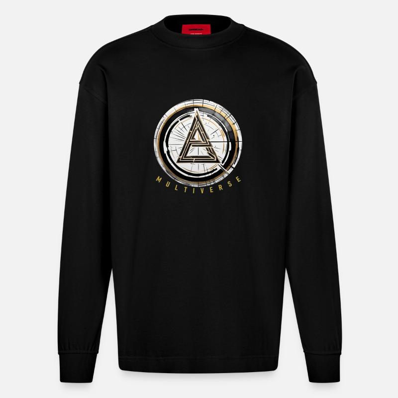 Multiversum - Heavyweight Oversized Organic Langarmshirt Made in EU - SOLID BLACK