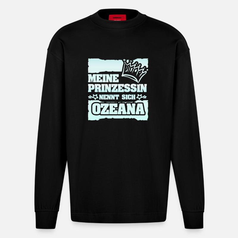 Ozeana - Manches longues bio épais oversize fabriqué en UE - SOLID BLACK