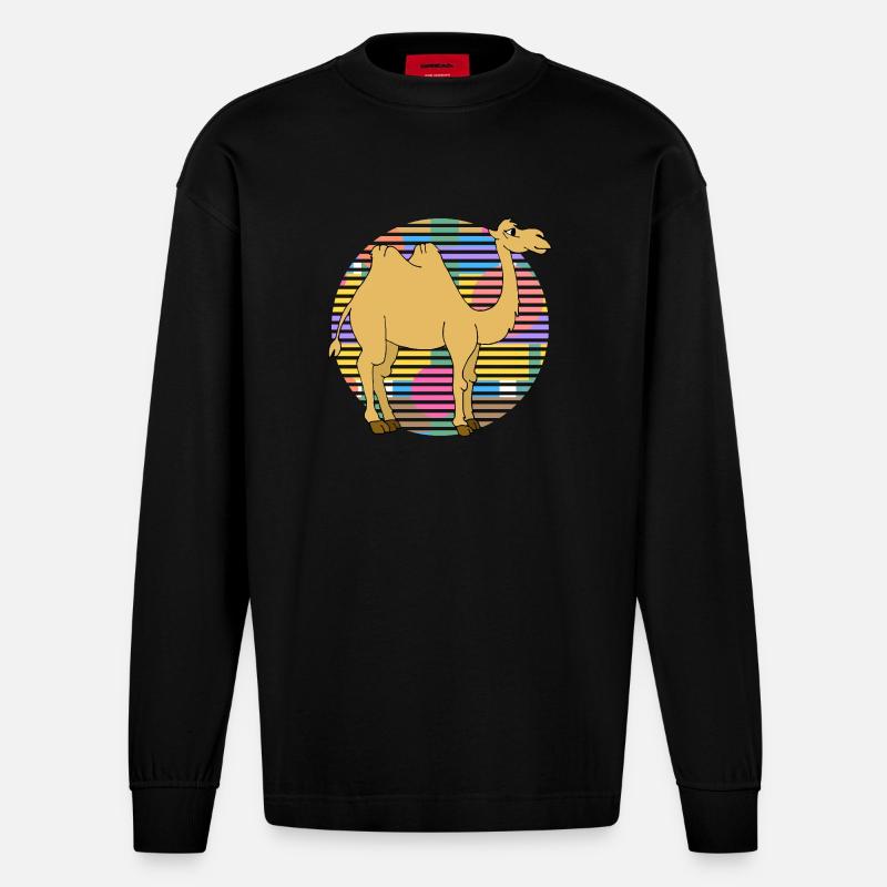 Kamel - Heavyweight Oversized Organic Langarmshirt Made in EU - SOLID BLACK